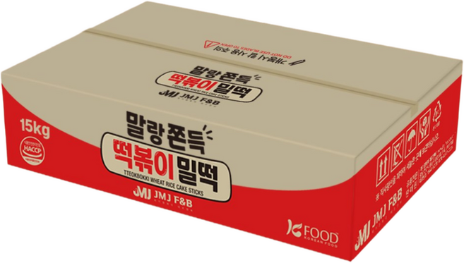 말랑쫀득 떡볶이 밀떡 실온 보관 업소용 대용량, 5박스, 15kg