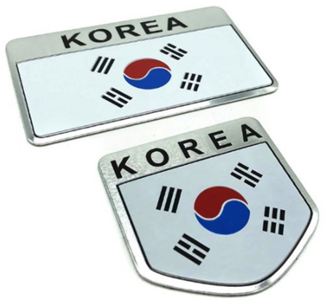 차량용 태극기 엠블럼 메탈 플레이트 오토바이 스티커 KOREA 국가대표 코리아, 사각형, 컨텐츠 참조