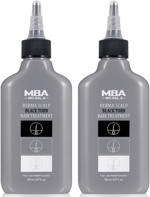 MBA 탈모완화 탈모기능성 손상모 집중케어 모발아 더마 스칼프 블랙턴 헤어 트리트먼트 150ml, 2개