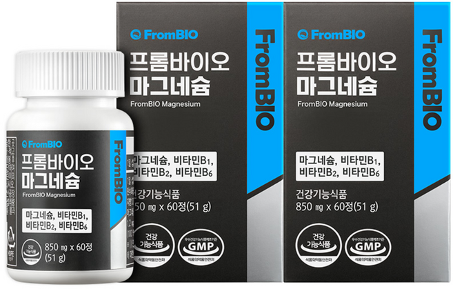 프롬바이오 마그네슘 신경근육기능유지 식약처 기능성인정 건강기능식품 비타민B, 60정, 2개