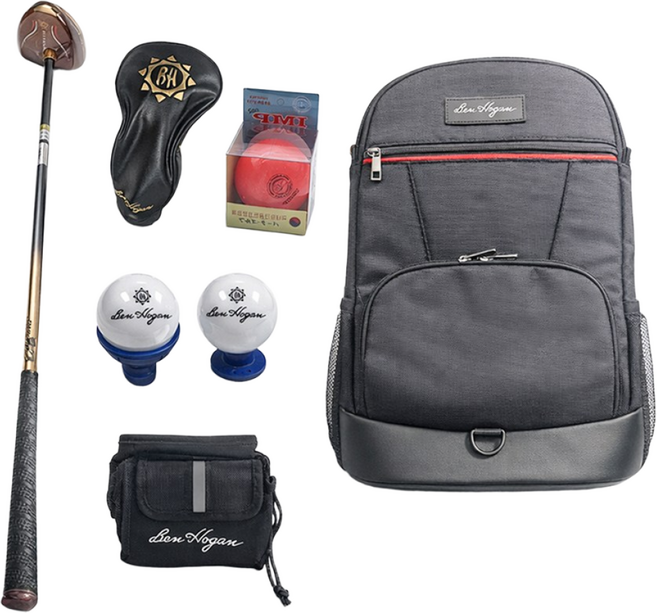 골프나라 벤호건 BH-100 파크골프 풀세트, 남성용 블랙