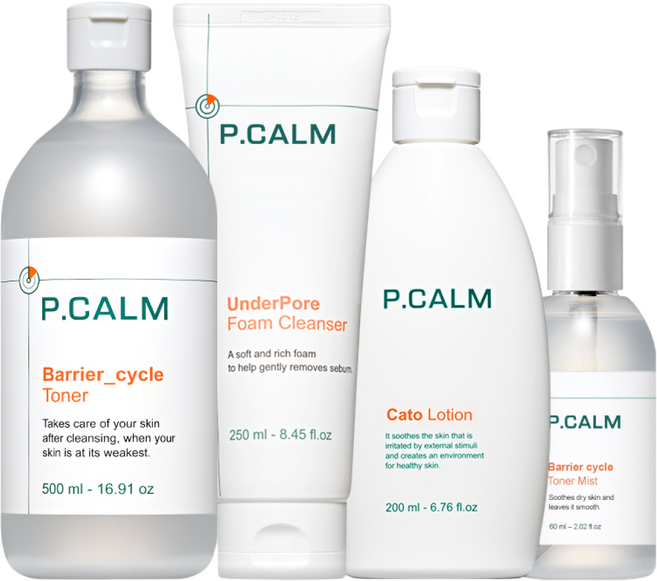 [본사정품] 피캄 언더포어 바테카 폼클렌징 250ml + 베리어 사이클 토너 500ml + 카토 로션 200ml + 베리어 사이클 토너 미스트 60ml, 1세트