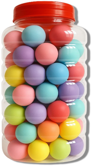 [메잌미] 대용량 무지 탁구공 PP케이스, 칼라혼합, 1세트, 80개입