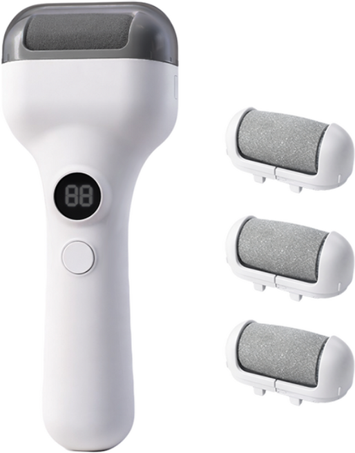 린보 USB 무선 전동 발각질제거기 발꿈치 풋케어 3종헤드, 흰색, Mate M4