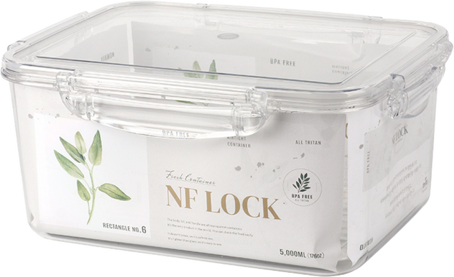NF LOCK 엔에프락 직사각 트라이탄 밀폐용기(물받이) 직사각6호 5L, 1개