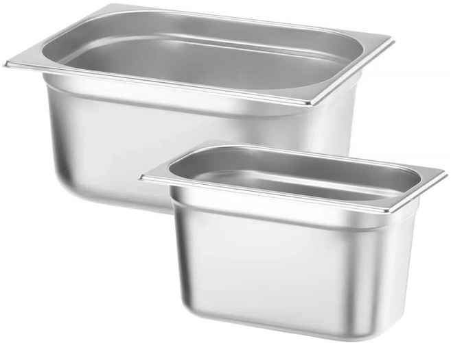 스댕연구소 스텐 밧드 업소용 사각 반찬통 6인치 1/2 + 6인치 1/4 세트, 1세트, 1/2+1/4