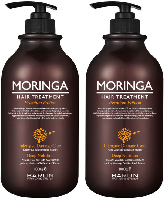 바론 모링가 헤어 트리트먼트, 1kg, 2개
