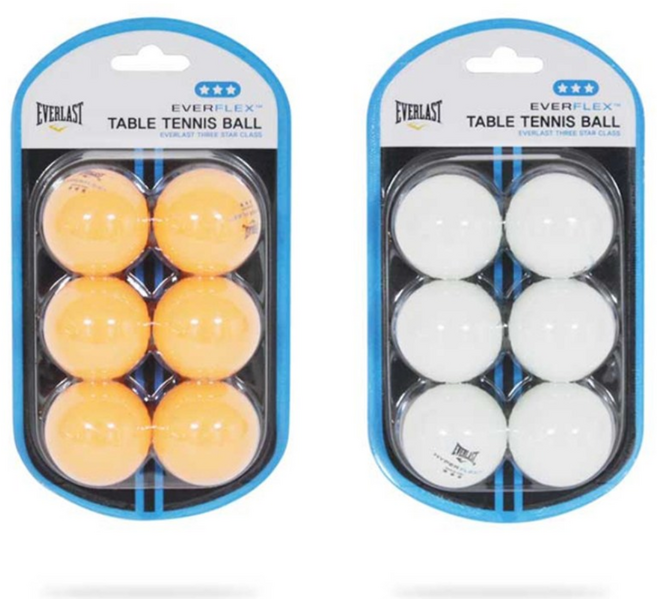 에버라스트 에버라스트 탁구공 3성 6개입 화이트 옐로우, 1개