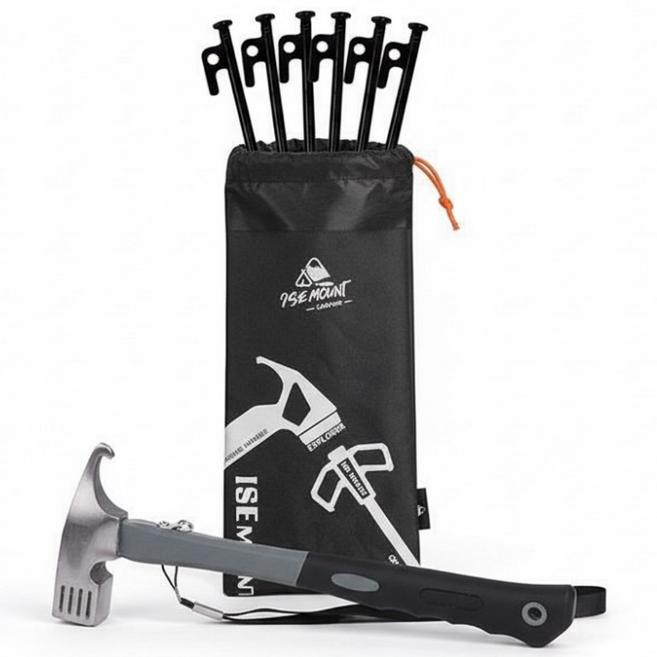 코지웨이 고강도 단조팩 8p + 캠핑 망치 세트, 1개, 8개