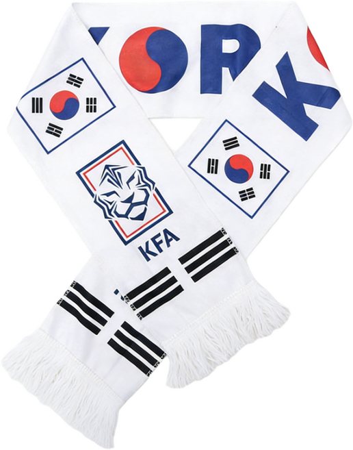 2026 북중미 월드컵 대한민국 축구팀 응원 머플러 응원용품 응원도구, 1개, 화이트