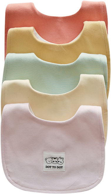 돗투돗 순면 방수 아기 턱받이 5종세트, 1세트, 5개입, A세트