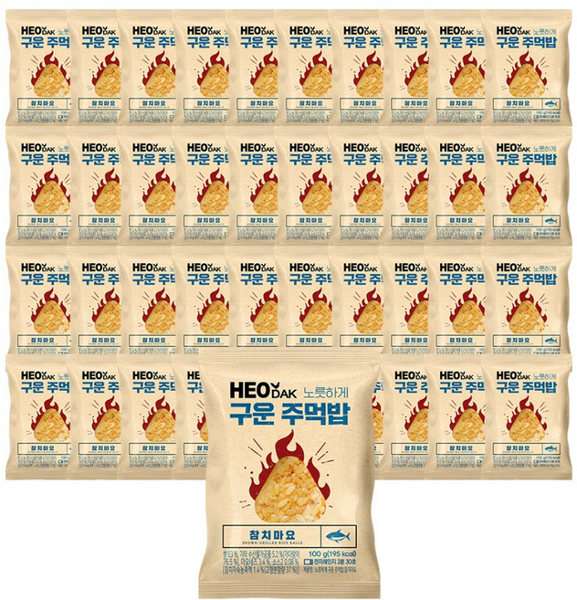 허닭 노릇하게 구운 주먹밥 참치마요, 40개, 100g