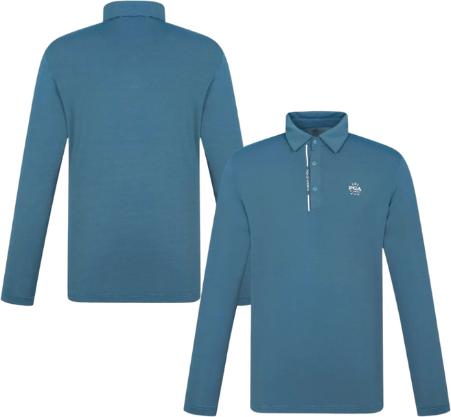 PGA 남성 잔스트라이프 쿨링 긴팔카라티셔츠 PGMTS52337