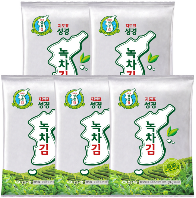 지도표성경 지도표 성경 녹차김, 37g, 5개