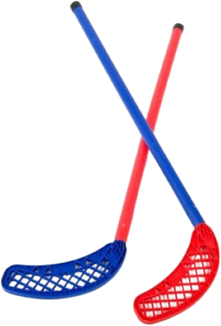 이도스포츠 플로어 스틱 하키채 체육 교구 (스틱 2p + 공 1p ) 레드 블루 B타입 78 x 23cm, 2개 1세트, 레드 + 블루