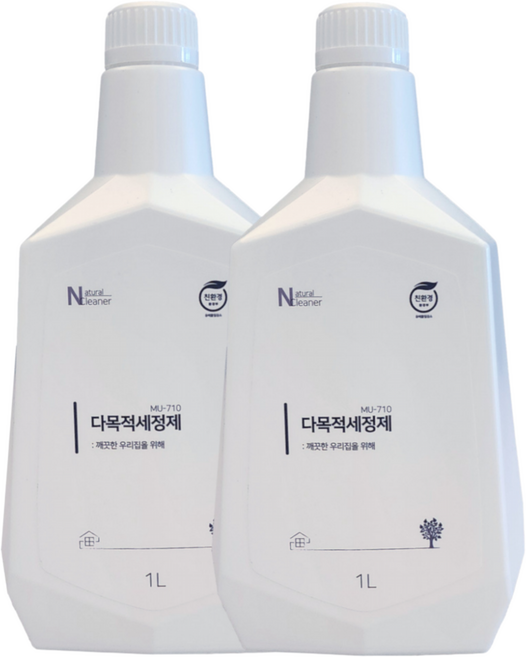 친환경 멀티클린 다목적 세정제 (욕실 주방 다용도 청소세제)얼룩/ 기름/ 오염 제거, 2개, 1L