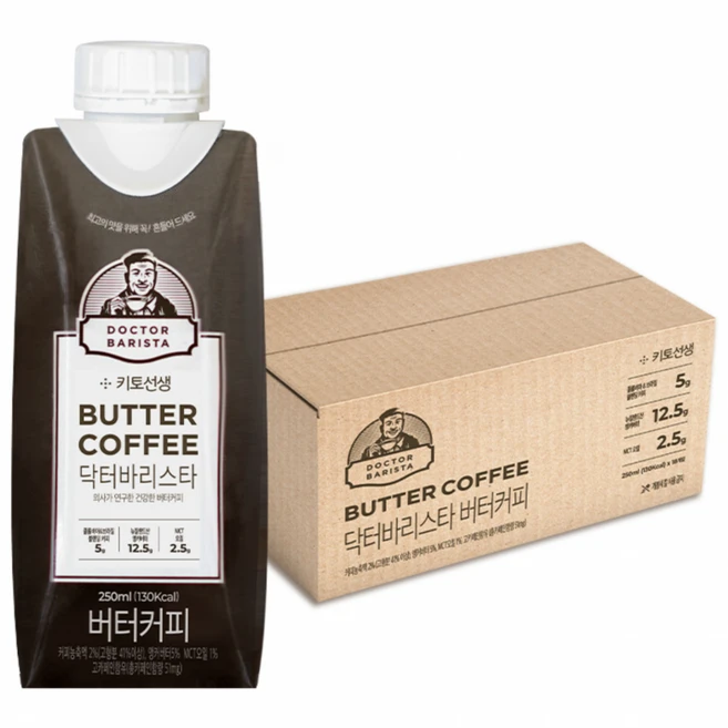 키토선생 닥터바리스타 버터커피, 250ml, 18개 - 쿠팡