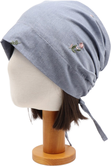 비토스 국내제작 꽃 자수 순면 밴딩 두건 중년 여자 실내 모자 항암모자