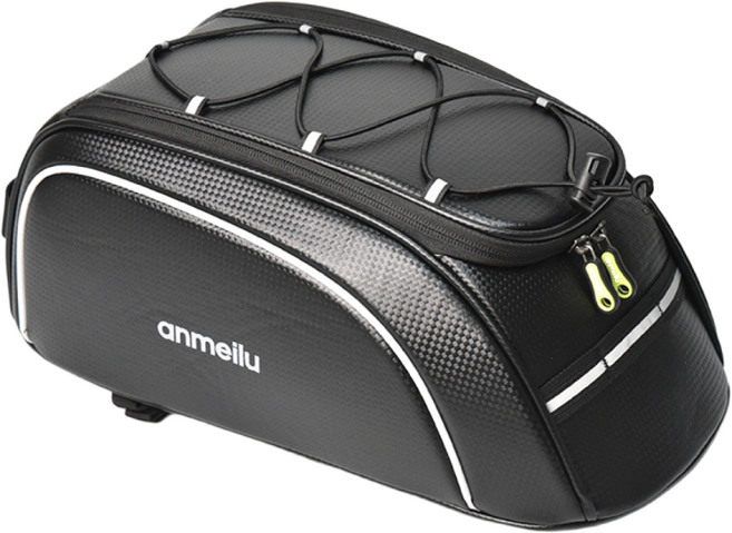 베이직 심플 PU 깔끔 수납 출퇴근 보관 자토바이 전기 자전거 ANMEILU 안장 가방, 고급형, 블랙&그레이, 1개