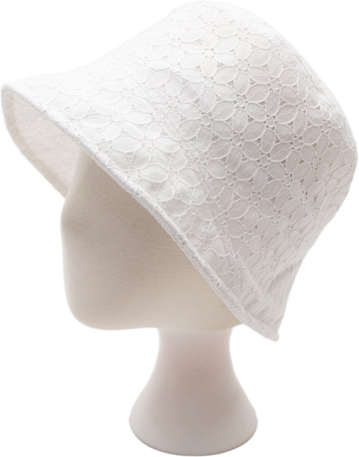에스랑 오드코튼 여성 면100% 레이스 버킷햇 여름 모자 와이드챙 통기성 자외선차단