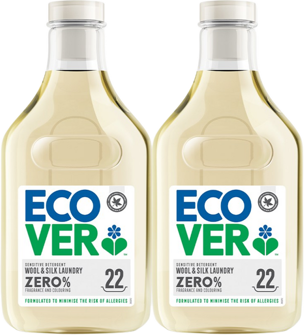 에코버 제로 울세탁세제 본품, 1L, 2개