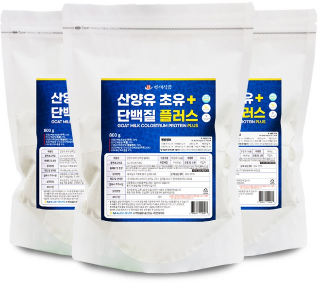 백세식품 산양유 초유 단백질 플러스 대용량 800g 팩 HACCP, 3개