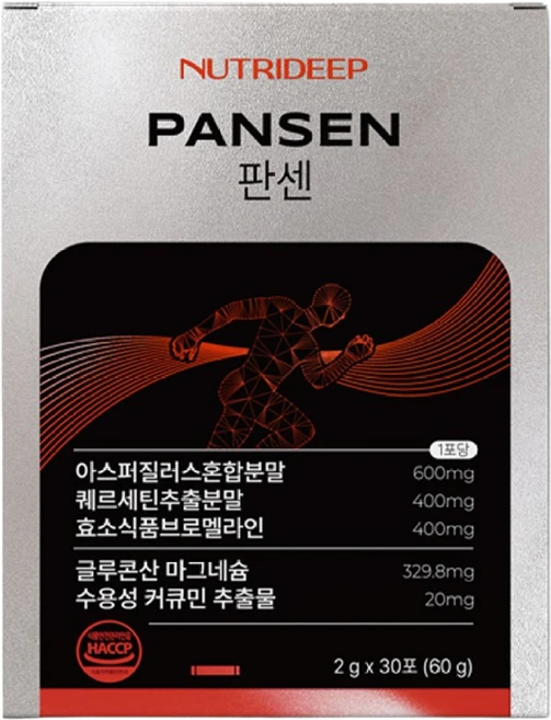 판센 브로멜라인 퀘르세틴 마그네슘 액티브포스 전신 효소 30포, 1박스, 60g - 쿠팡