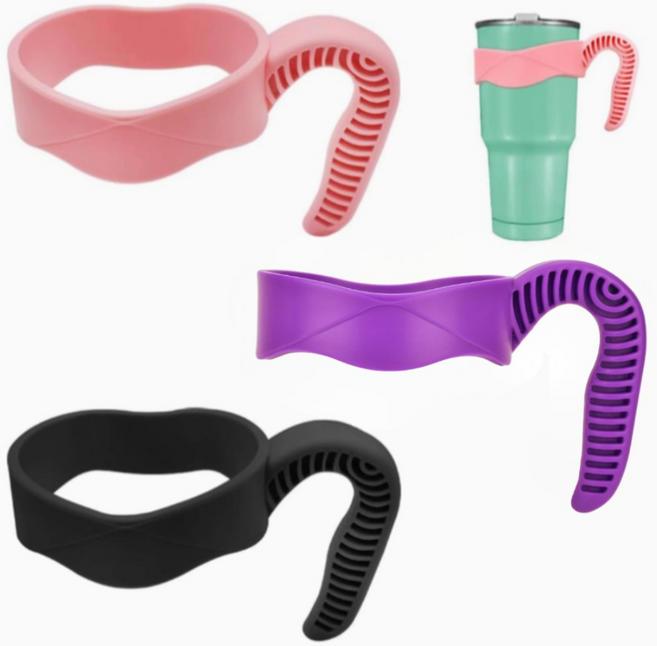 1+1 헬스와미 3종 색상 편리한 핸들 컵홀더 텀블러 손잡이, 1세트, 퍼플소형