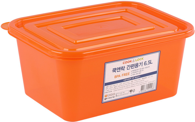 쿡앤락 대용량 다용도 보관용기 6.5L 3개입