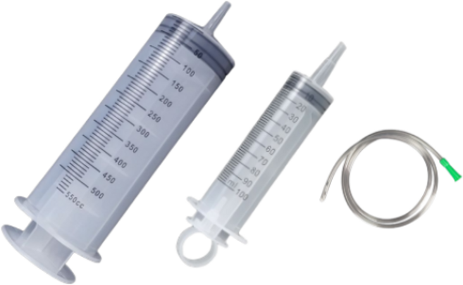 에덴표 공업용주사기 대형주사기 투명 실리콘 호스 어댑터 포함, 1개