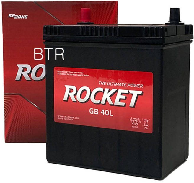로케트 GB 40L 자동차 배터리 밧데리 최신 새제품 정품 올뉴마티즈 라보 배터리, 공구X+동일용량반납, 1개