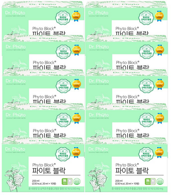 [TV 속 그 삼백초추출물] 닥터파이토 파이토블락 삼백초 추출물 GMP 인증 10 세트, 20ml, 100개