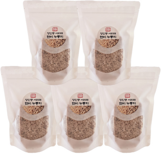 장단콩 서리태 현미 누룽지- 국내산 현미 와 파주장단콩의 결합, 5개, 120g