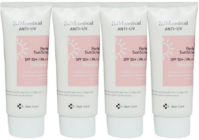 SJMmedical 안티 유브이 선크림 SPF50+ PA++++, 60g, 4개