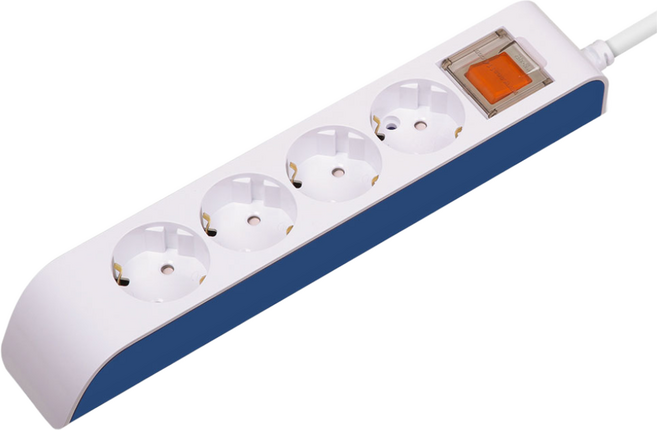 현대일렉트릭 하이탭 4구 2800W 과부하차단 통합스위치 접지 국산 안전멀티탭, 1.5m, 화이트, 1개