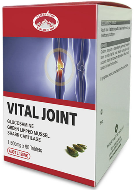 네이처스탑 바이탈조인트 글루코사민+초록입홍합+상어연골 복합제, 90정, 1개