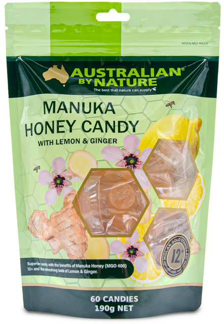 [ABN] 마누카 허니 레몬 앤 진저 캔디 60개입, 1개, 600g