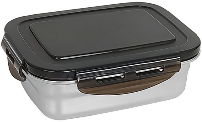 청춘식객 스텐 밀폐용기 직사각형 350ml, 1개