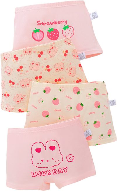 슈가앤 여아 UM05 스퀘어래빗 4종세트 유아 코튼 드로즈 사각 팬티