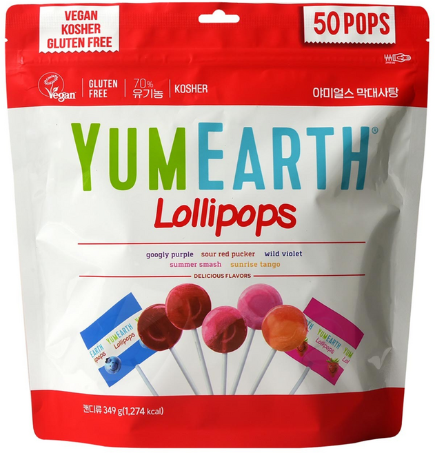 야미얼스 막대사탕 패밀리팩, 혼합맛(구글리퍼플/사우어레드퍼커/와일드바이올렛/섬머스매쉬/선라이즈탱고), 349g, 1개