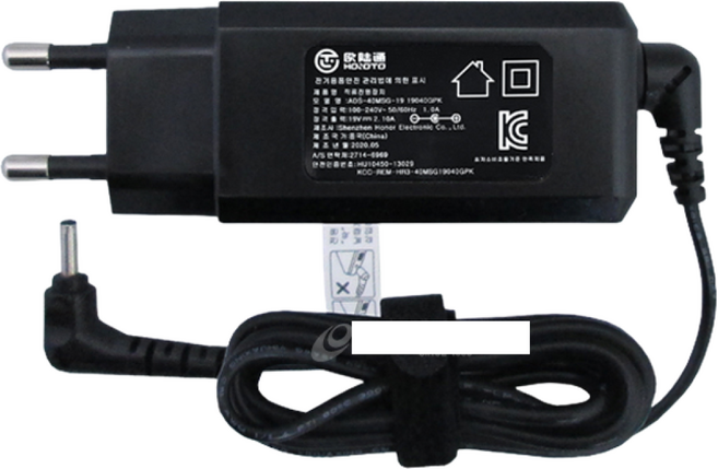 삼성전자 AD-4019A 호환 19V 2.1A 3.0mm 일체형 어댑터 충전기, ADS-40MSG-19 19040GPK, 1개