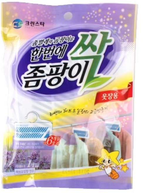 크린스타 좀팡이싹 옷장용 라벤더향(1입), 3개