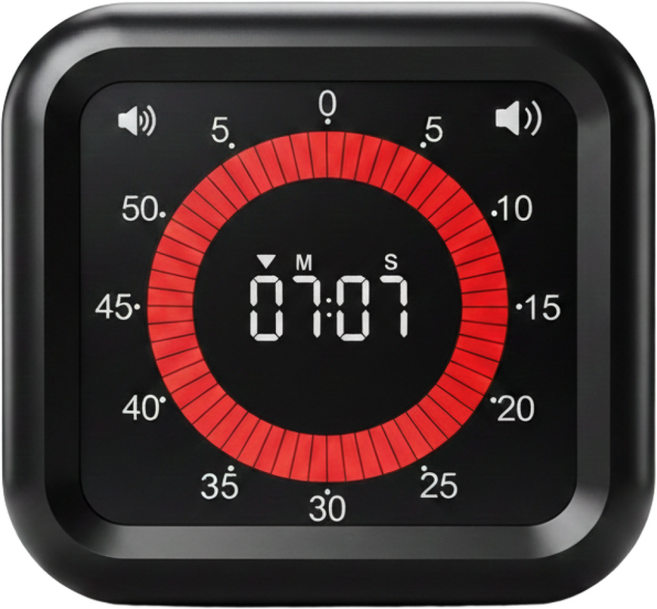 민틱 구글타이머 무소음 타임타이머, 1개, 블랙