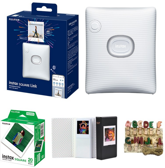 인스탁스 스퀘어 링크 포토프린터 필름 패키지, 애쉬화이트