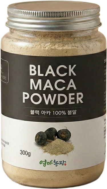 엄마농장 블랙 마카 100% 분말 가루, 1개, 300g