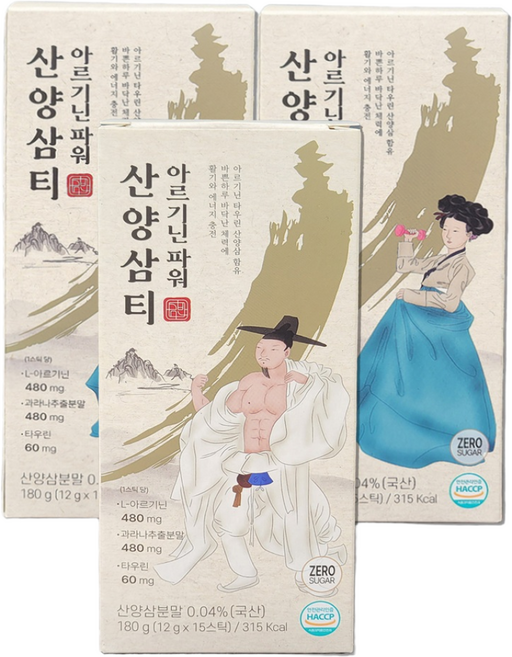 웰팩 아르기닌 파워 산양삼 티, 3개, 180g