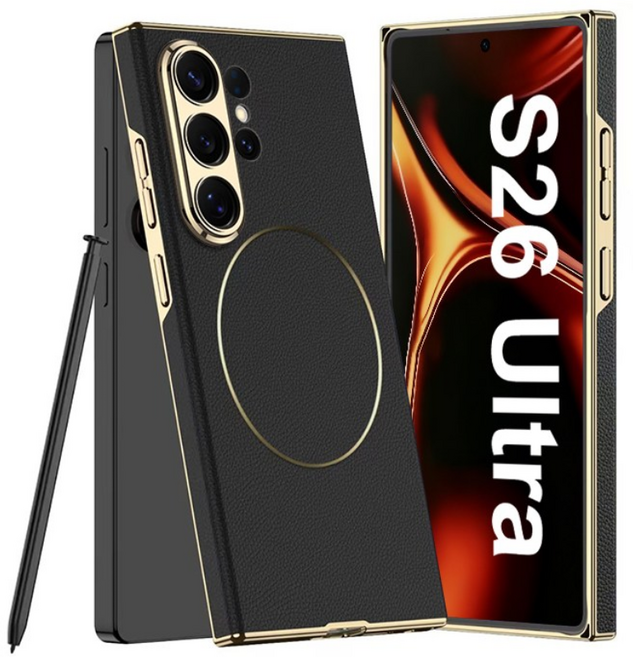 YINUO 갤럭시 S26 울트라 맥세이프 프리미엄 가죽 슬림 풀커버 휴대폰 케이스