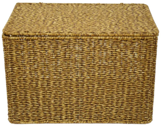 쏠리또 내츄럴 PP라탄 덮개사각바구니 옵션1(36x22x24cm), 안감없음, 1개, 덮개 옵션1번 짙은갈색(dark brown)