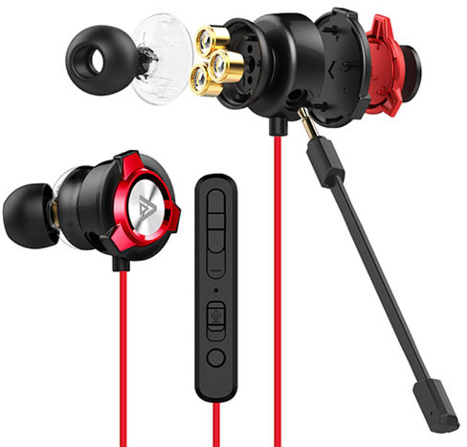 게이밍 이어폰 SPE-G9 PLUS + C타입 + 붐마이크 set, 레드 + C타입 + 붐마이크
