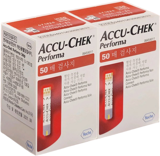 아큐첵 퍼포마 혈당검사지 100매+알콜솜100매, 2개
